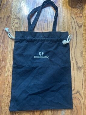 Fashion Brand Company Black Canvas Drawstring Tote Bag